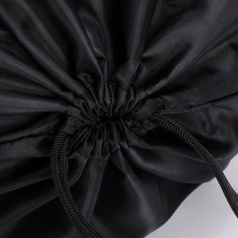 Widened and Long Black Drawstring Bag