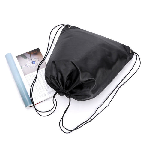 Widened and Long Black Drawstring Bag