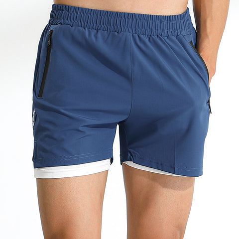 Men's Running Fake Two-piece Sports Shorts